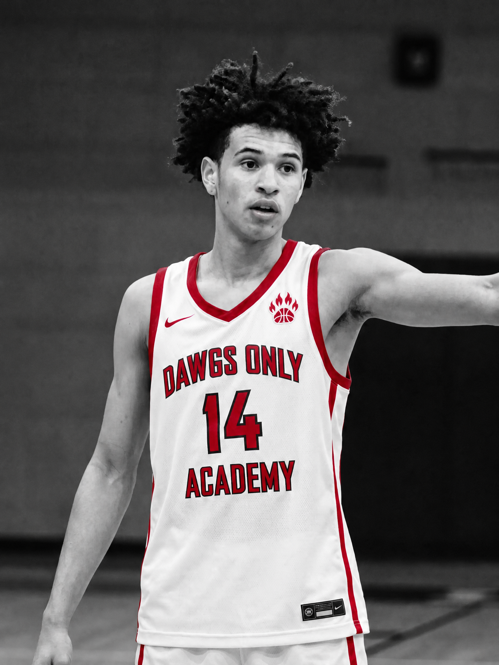 DAWGS ONLY athlete wearing number 14 on the court